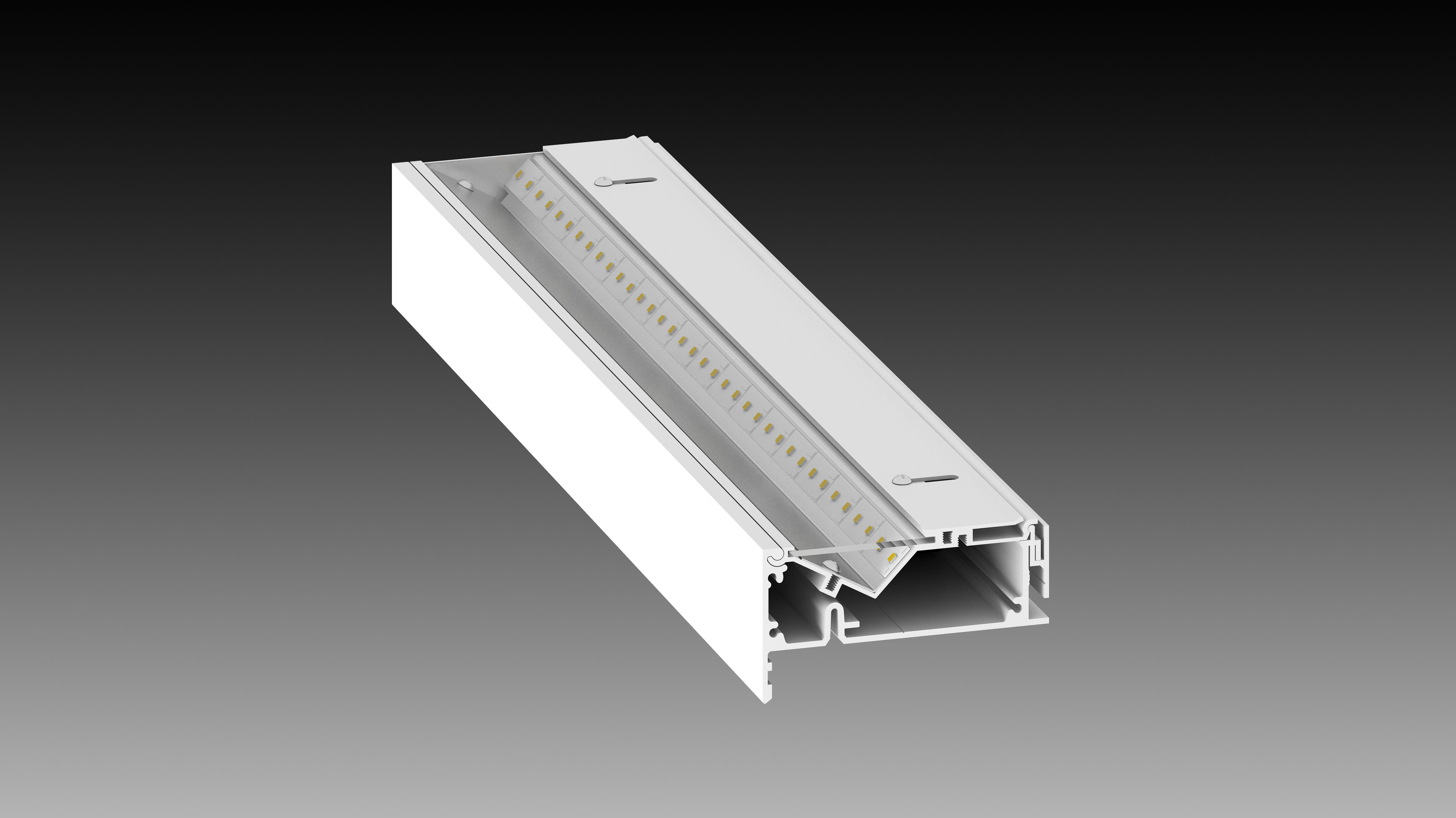 straight-edge asymmetric LED cove lighting fixtures